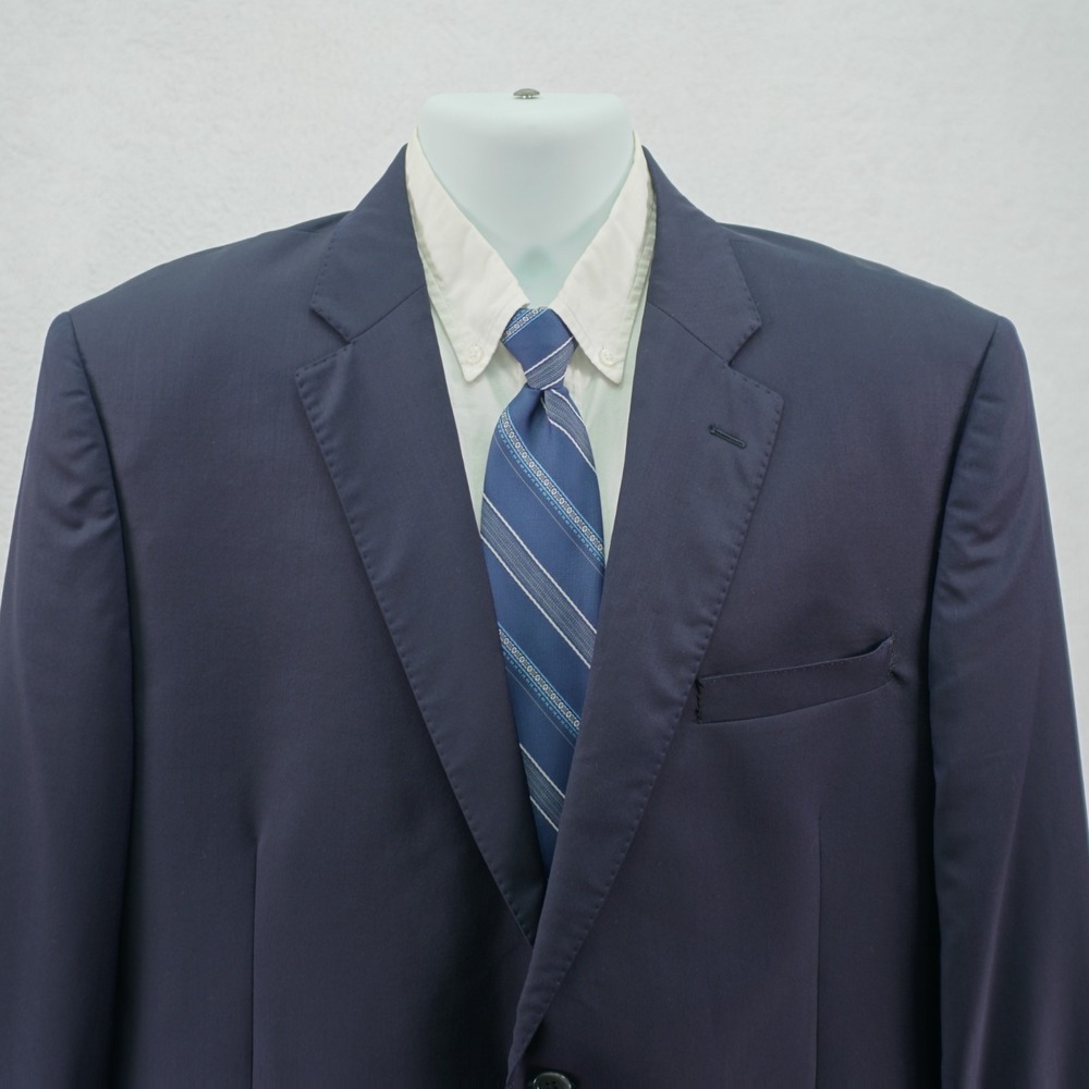 Ermenegildo Zegna Wool Silk Blue Blazer 46R 2 Button